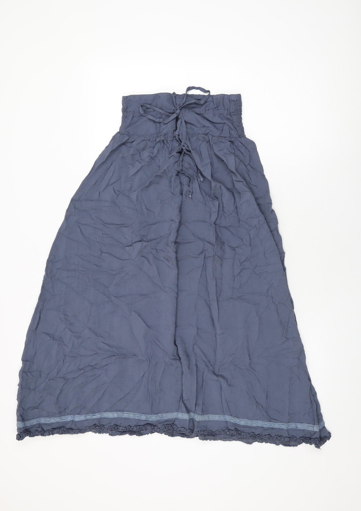 Miz Dee Womens Blue Polyester Swing Skirt Size L Drawstring