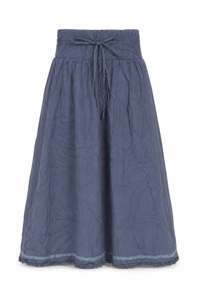 Miz Dee Womens Blue Polyester Swing Skirt Size L Drawstring