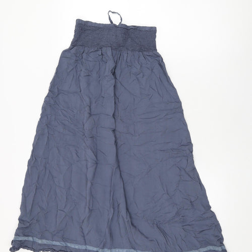 Miz Dee Womens Blue Polyester Swing Skirt Size L Drawstring