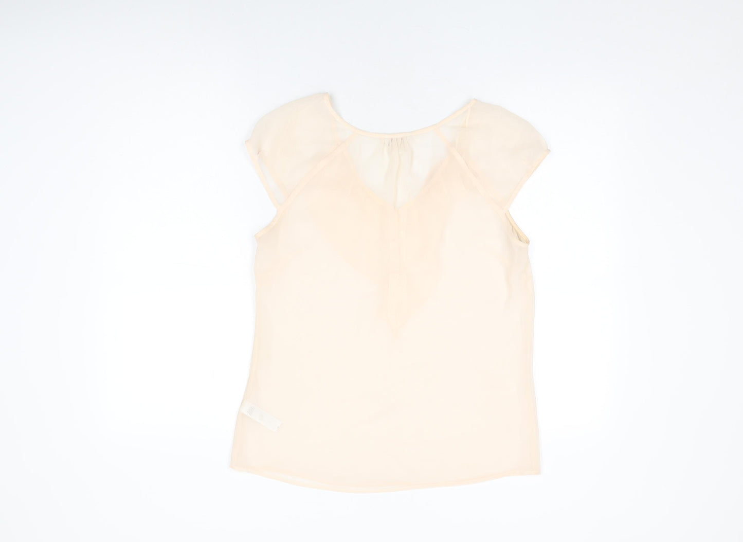 Monsoon Womens Pink Polyester Basic Blouse Size 12 V-Neck