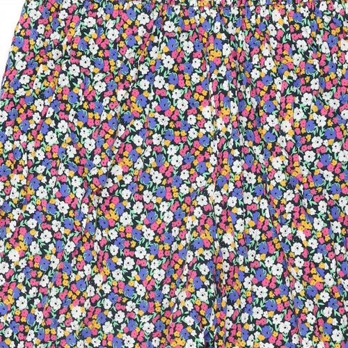 Marks and Spencer Womens Multicoloured Floral Viscose Cropped Trousers Size 12 L21.5 in Regular