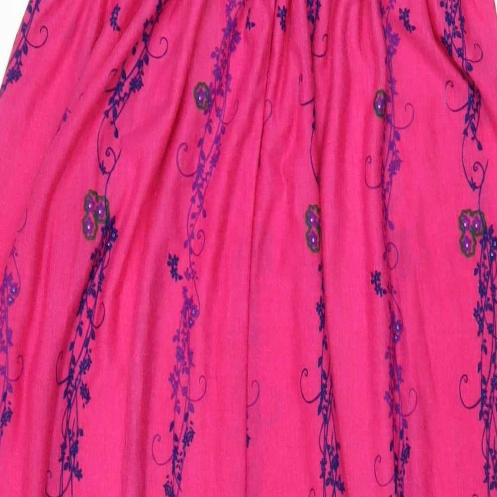 NEXT Womens Pink Floral Viscose Maxi Size 16 Off the Shoulder Pullover