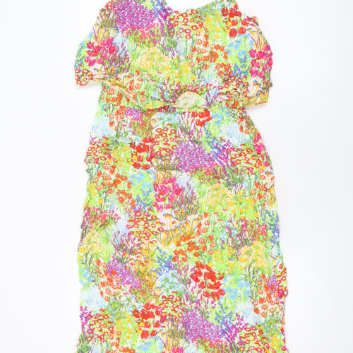 Capsule Womens Multicoloured Floral Viscose Shift Size 14 Round Neck Pullover