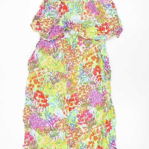 Capsule Womens Multicoloured Floral Viscose Shift Size 14 Round Neck Pullover