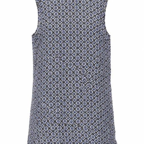 Dorothy Perkins Womens Blue Floral Viscose Shift Size 8 Round Neck Zip