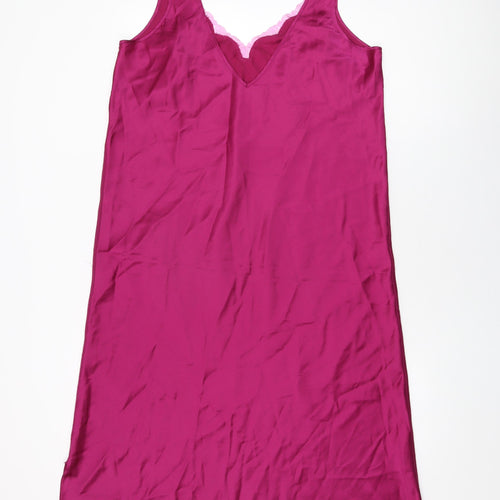 Marks and Spencer Womens Pink Polyester Shift Size 16 V-Neck Pullover