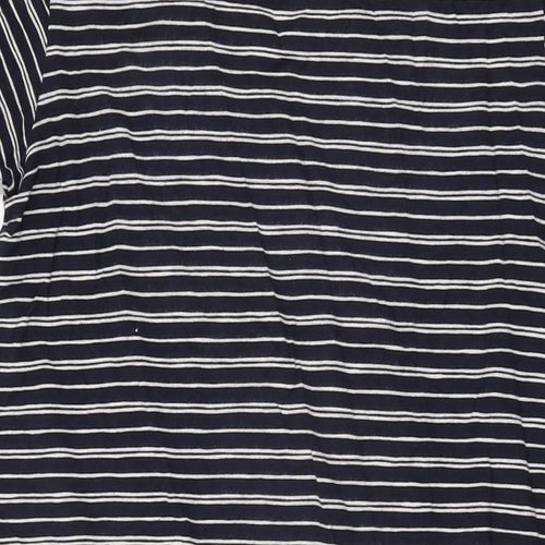 The White Company Womens Blue Striped Cotton Shift Size 10 Round Neck Pullover