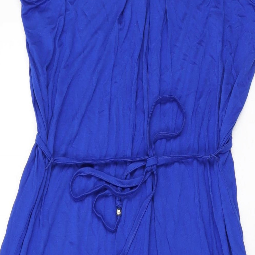 Marks and Spencer Womens Blue Viscose Maxi Size 12 Scoop Neck Pullover