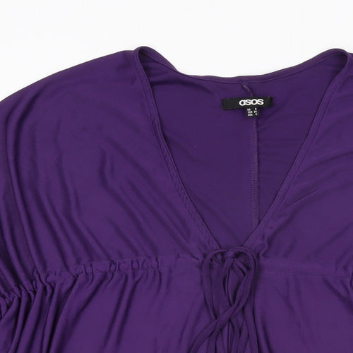 ASOS Womens Purple Polyester Basic Blouse Size 8 V-Neck