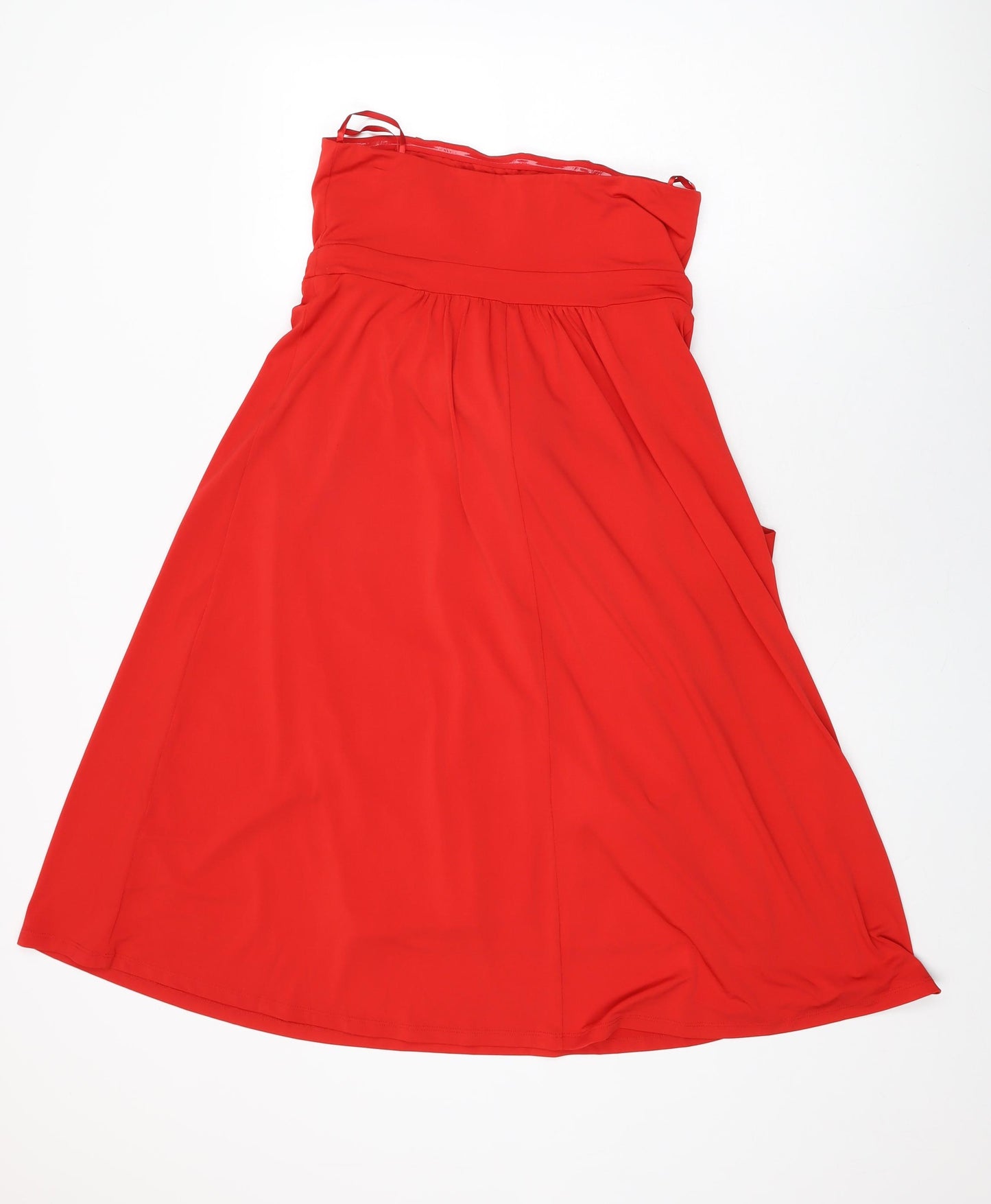 Truth & Fable Womens Red Polyester Shift Size S Off the Shoulder Tie