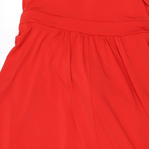 Truth & Fable Womens Red Polyester Shift Size S Off the Shoulder Tie