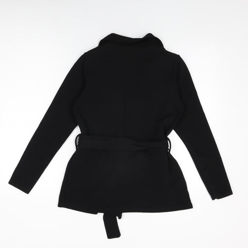 PRETTYLITTLETHING Womens Black Jacket Size 10 Tie