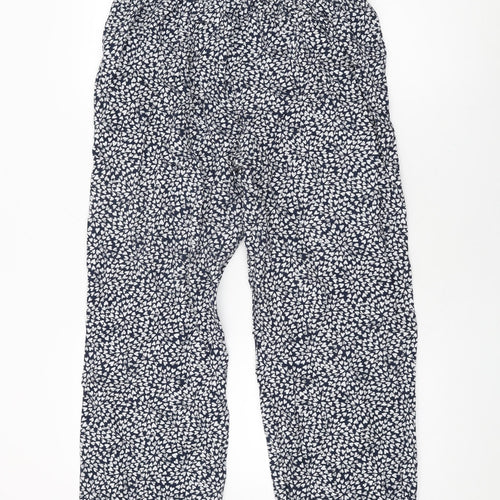 John Lewis Womens Blue Geometric Cotton Top Pyjama Pants Size 12 Drawstring