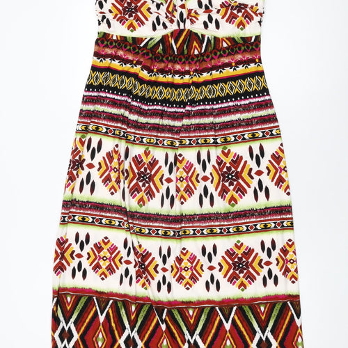 Intermission Womens Multicoloured Geometric Polyester Maxi Size 14 Halter Tie