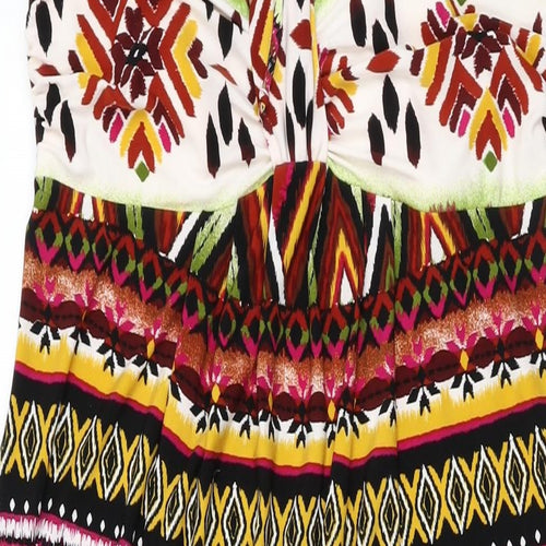 Intermission Womens Multicoloured Geometric Polyester Maxi Size 14 Halter Tie