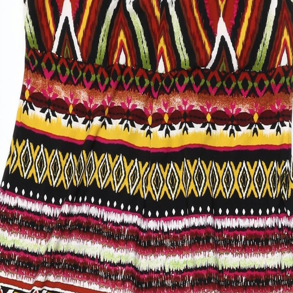 Intermission Womens Multicoloured Geometric Polyester Maxi Size 14 Halter Tie