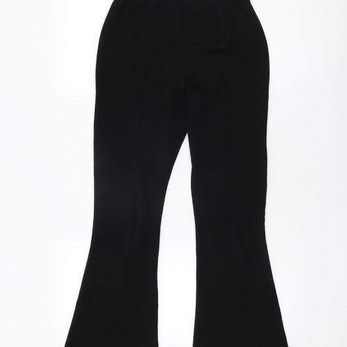 Boohoo Womens Black Polyester Trousers Size 10 L27 in Regular