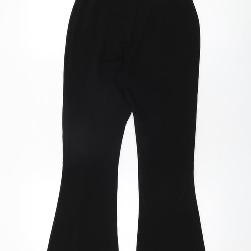 Boohoo Womens Black Polyester Trousers Size 10 L27 in Regular