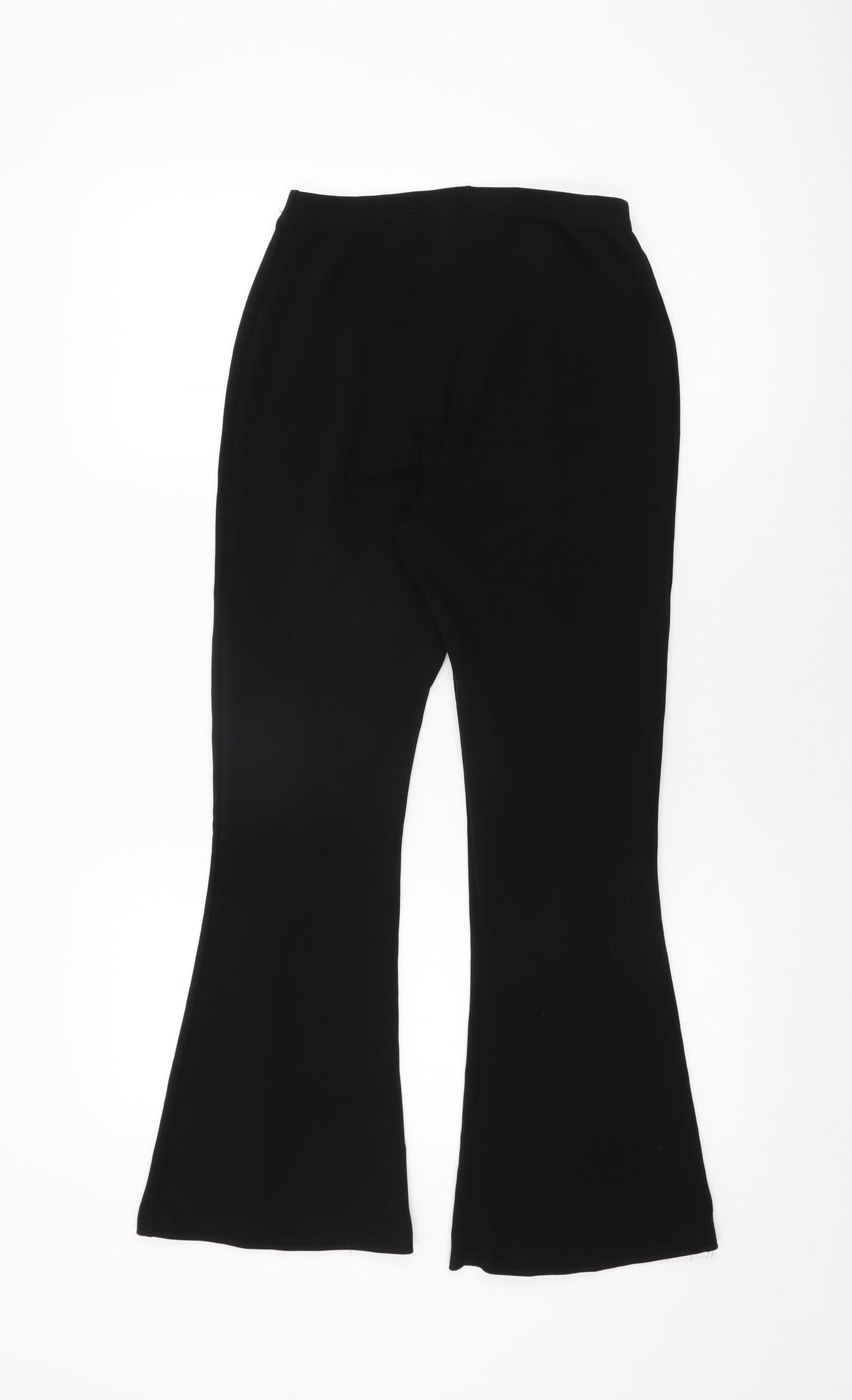 Boohoo Womens Black Polyester Trousers Size 10 L27 in Regular