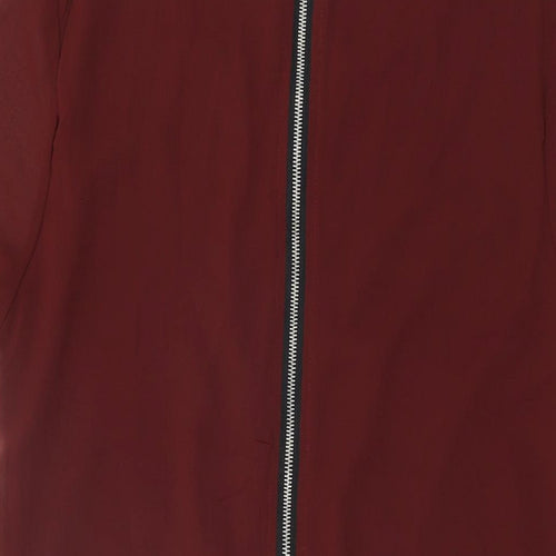 Alice & You Womens Red Striped Polyester Shift Size 10 Round Neck Zip