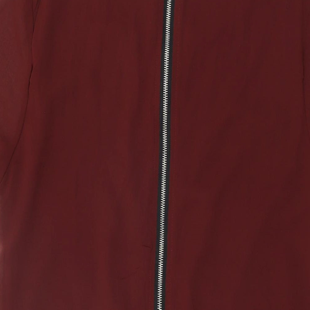 Alice & You Womens Red Striped Polyester Shift Size 10 Round Neck Zip