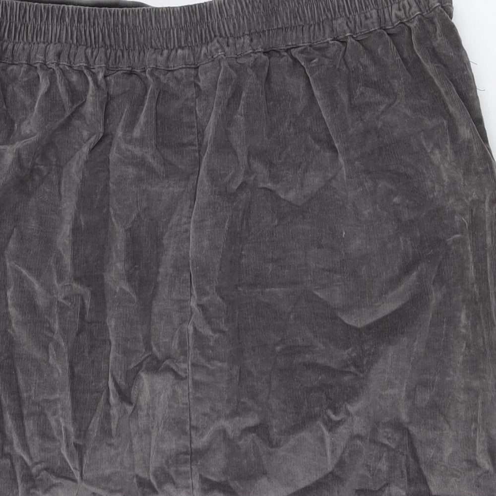 Cotton Traders Womens Grey Cotton Swing Skirt Size 14