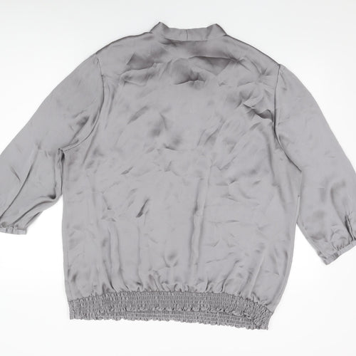 Debenhams Womens Grey Polyester Basic Blouse Size 22 Round Neck