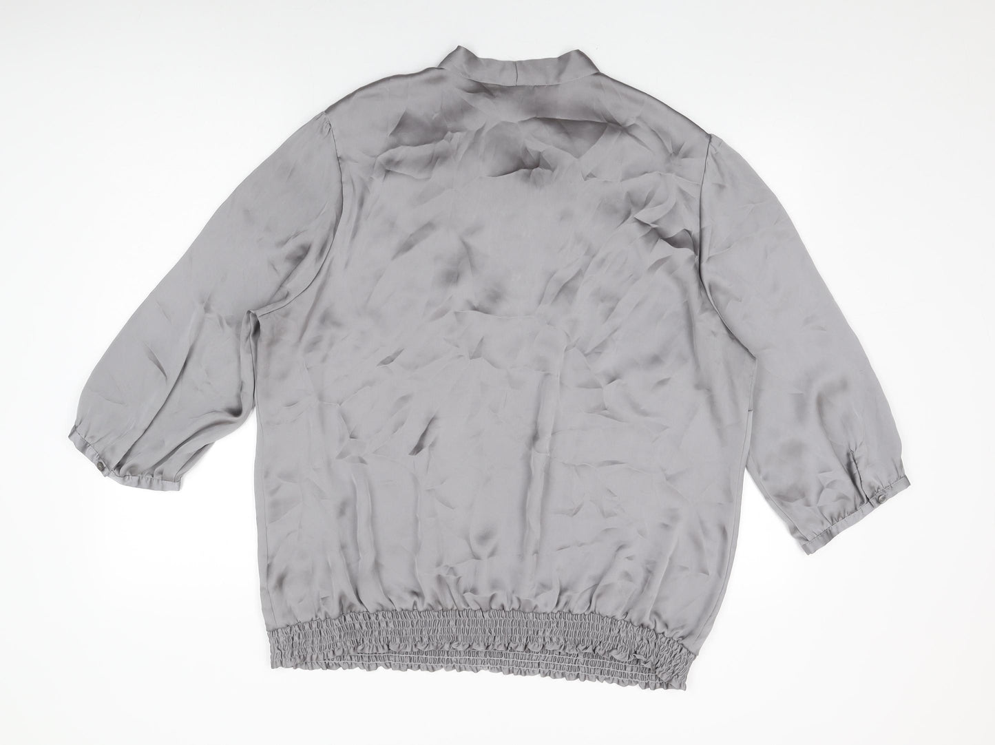 Debenhams Womens Grey Polyester Basic Blouse Size 22 Round Neck