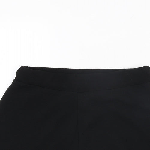 PRETTYLITTLETHING Womens Black Polyester Basic Shorts Size 10 Regular Pull On