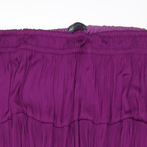 Marks and Spencer Womens Purple Polyester Swing Skirt Size 20