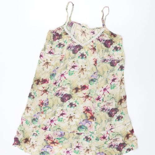 NEXT Womens Multicoloured Floral Viscose Shift Size 12 V-Neck Pullover