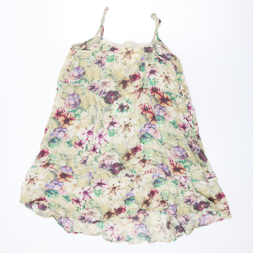 NEXT Womens Multicoloured Floral Viscose Shift Size 12 V-Neck Pullover
