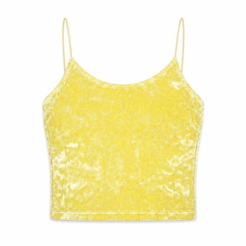H&M Womens Yellow Polyester Cropped T-Shirt Size XS Round Neck