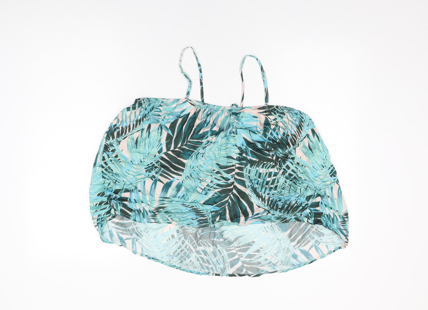 Hush Womens Green Geometric Polyester Basic T-Shirt Size S Round Neck