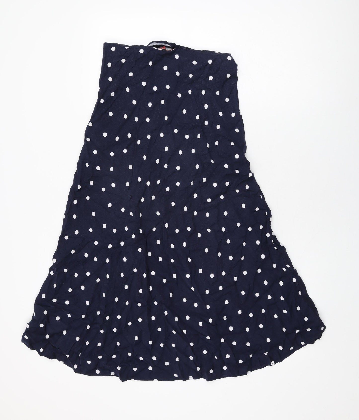 Joules Womens Blue Polka Dot Viscose Swing Skirt Size 10 Zip