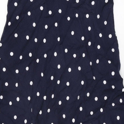 Joules Womens Blue Polka Dot Viscose Swing Skirt Size 10 Zip