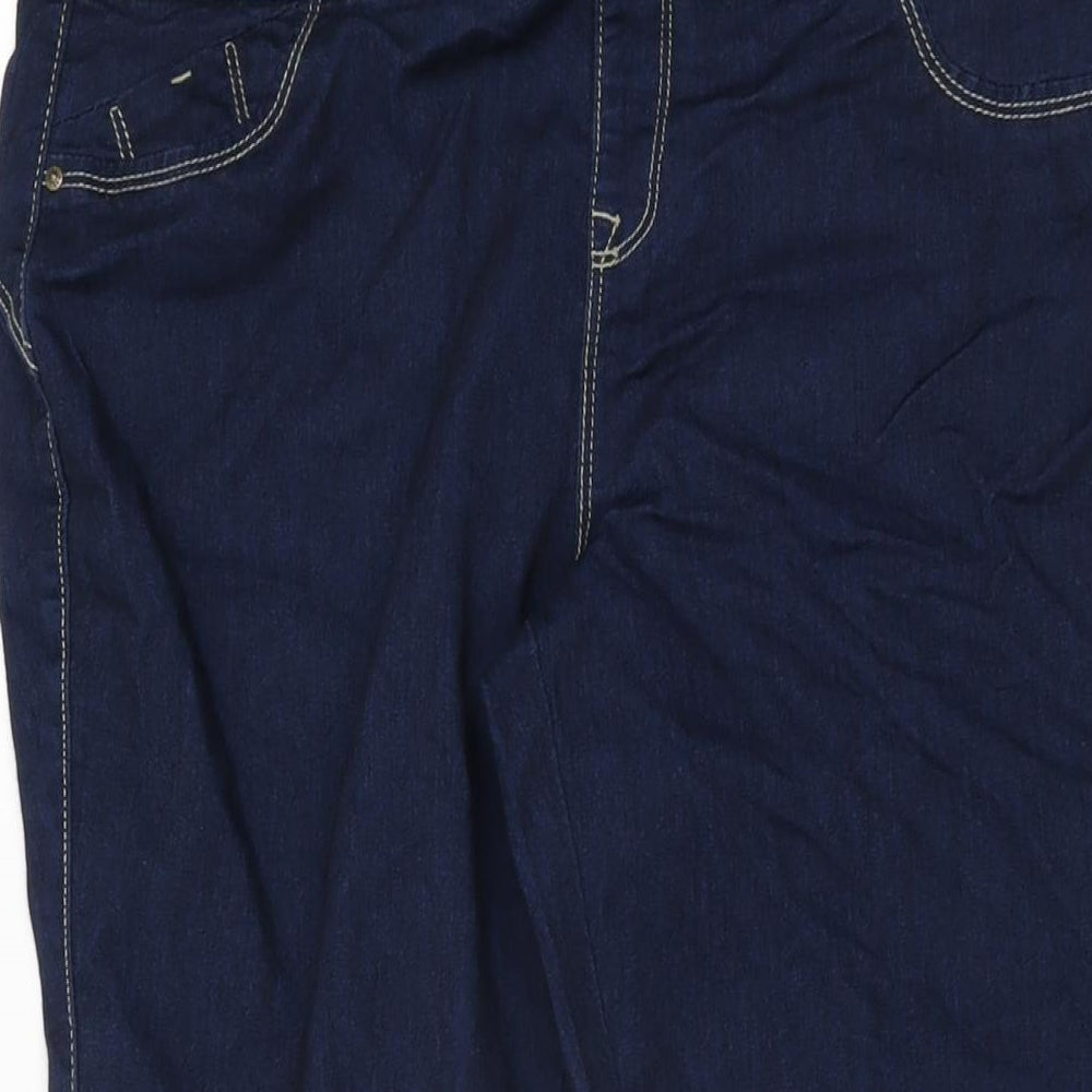 Denim & Co. Womens Blue Cotton Jegging Leggings Size 14 L29 in