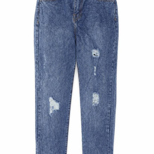 Pep&Co Girls Blue Cotton Skinny Jeans Size 10-11 Years L25 in Regular Zip