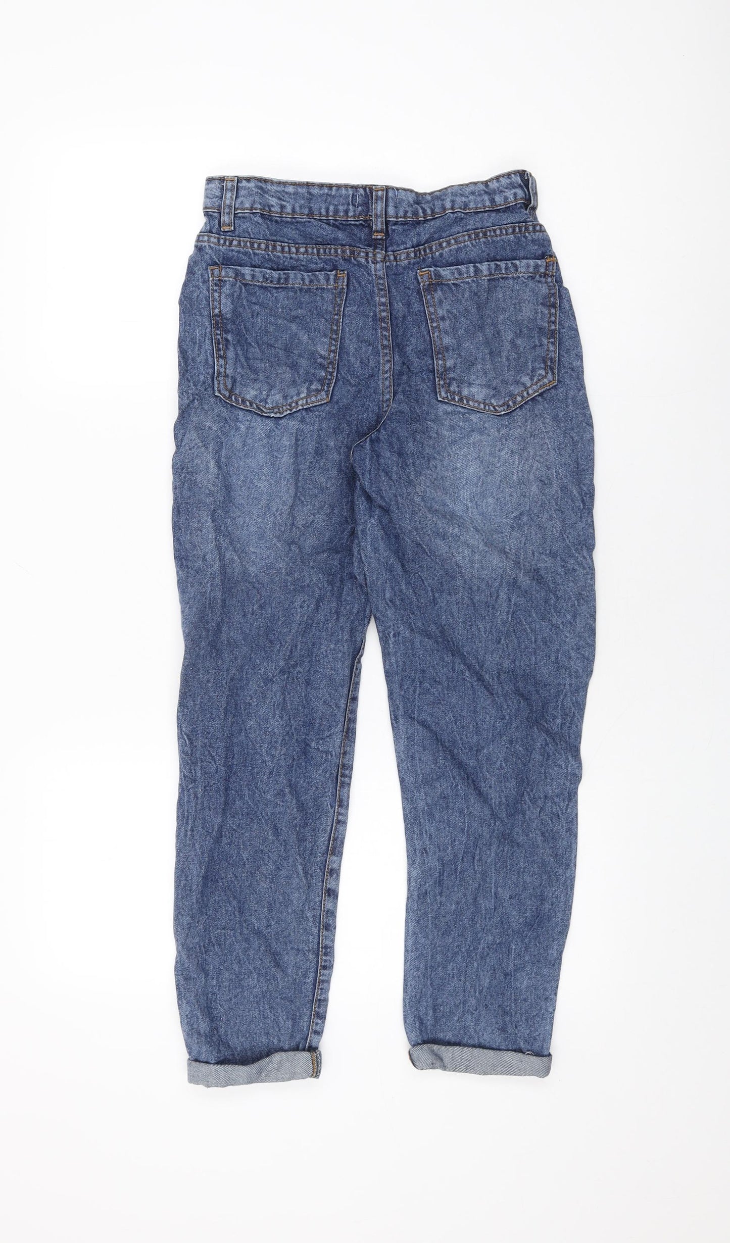 Pep&Co Girls Blue Cotton Skinny Jeans Size 10-11 Years L25 in Regular Zip