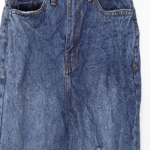 Pep&Co Girls Blue Cotton Skinny Jeans Size 10-11 Years L25 in Regular Zip