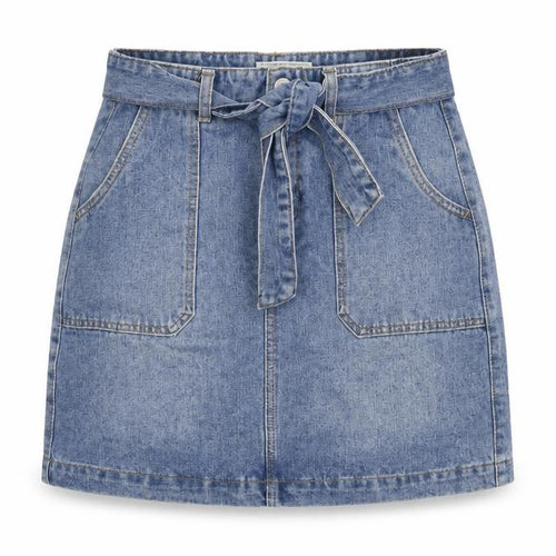 Denim 365 Womens Blue Cotton A-Line Skirt Size 10 Zip