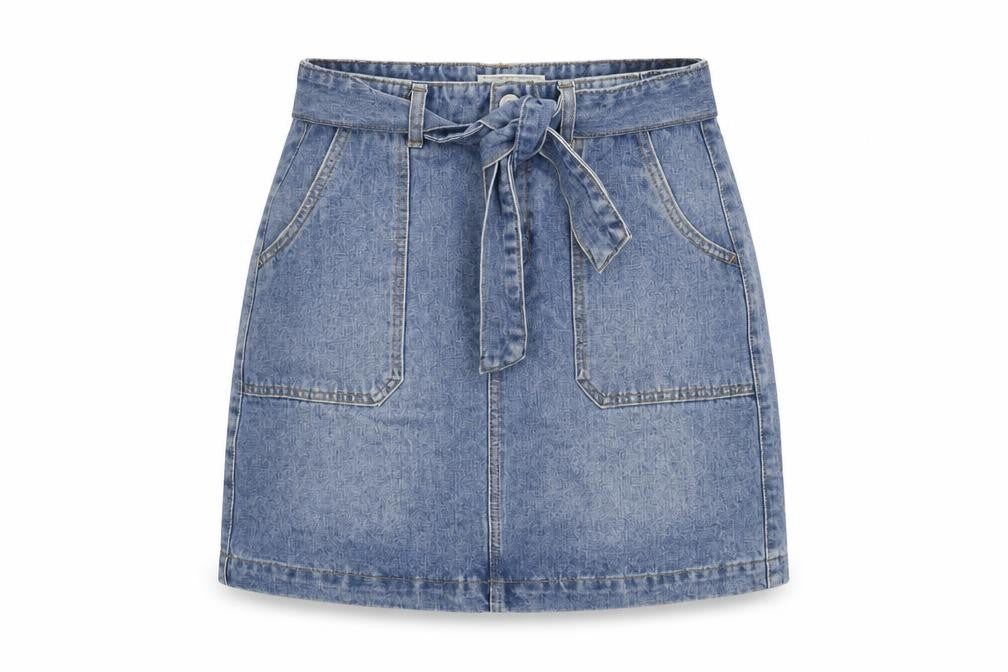 Denim 365 Womens Blue Cotton A-Line Skirt Size 10 Zip