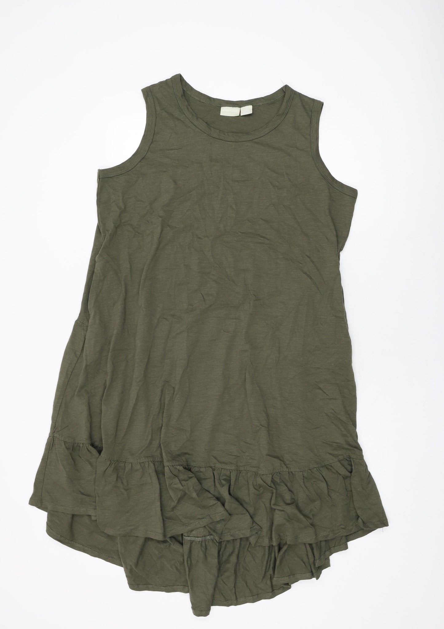 Zim & Zoe Womens Green Cotton Shift Size 18 Round Neck Pullover