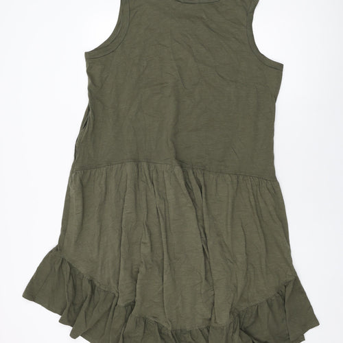 Zim & Zoe Womens Green Cotton Shift Size 18 Round Neck Pullover