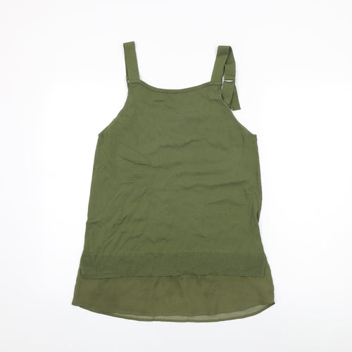 NEXT Womens Green Viscose Basic T-Shirt Size M Square Neck