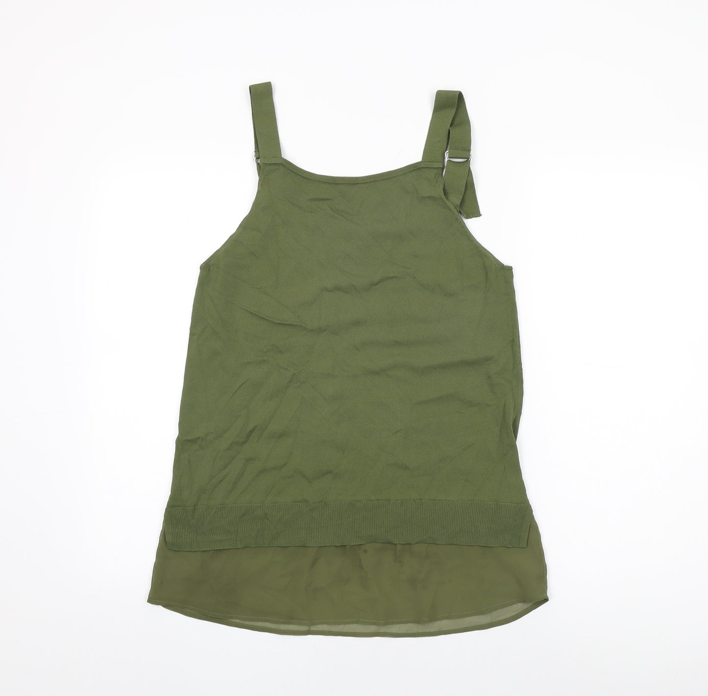 NEXT Womens Green Viscose Basic T-Shirt Size M Square Neck