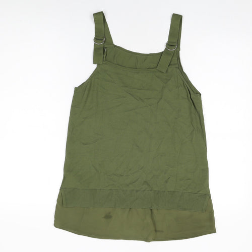 NEXT Womens Green Viscose Basic T-Shirt Size M Square Neck