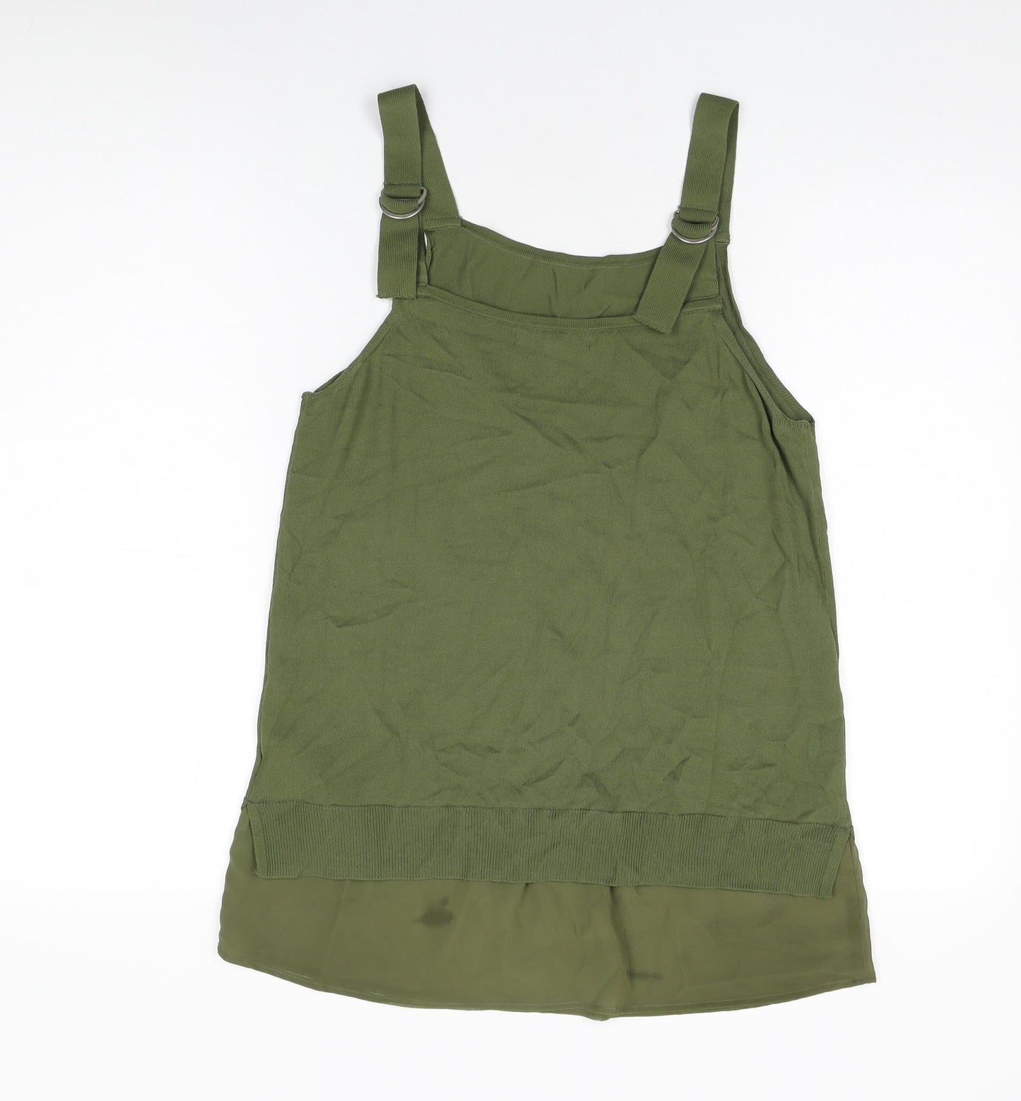 NEXT Womens Green Viscose Basic T-Shirt Size M Square Neck