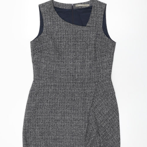 Sandwich Womens Grey Polyester Shift Size 10 V-Neck Zip