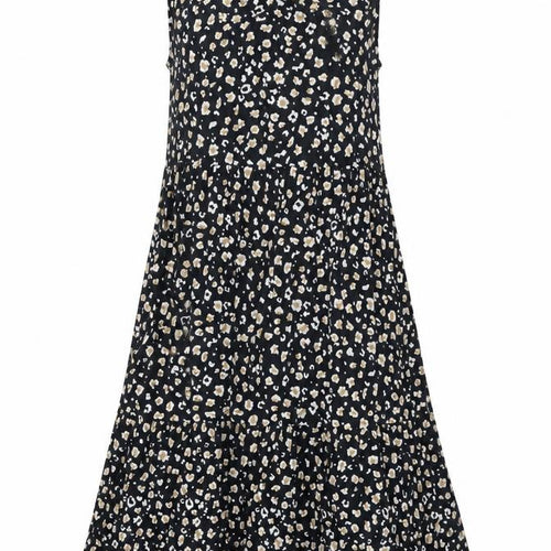 ASOS Womens Black Animal Print Cotton Shift Size 12 Round Neck Tie